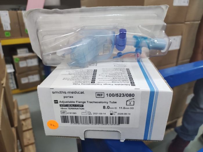 Portex Cuffed Blue Line Adjustable Flange Tracheostomy Tube